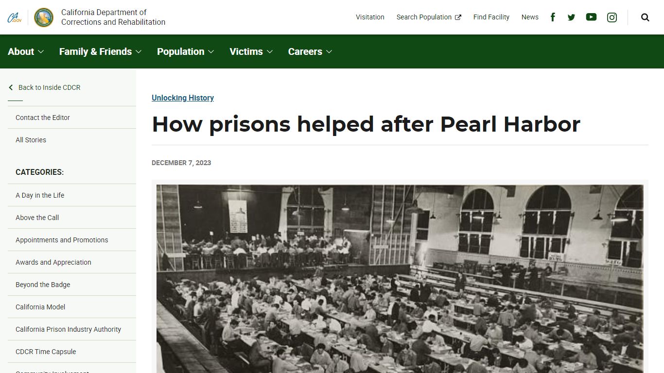 How prisons helped after Pearl Harbor attack - Inside CDCR